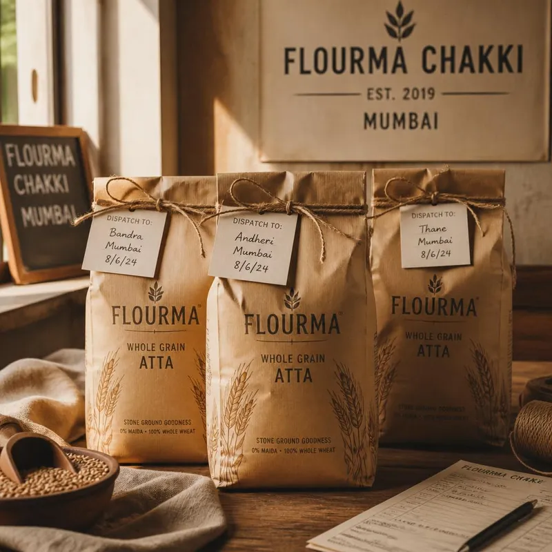Flourma atta packs ready for dispatch